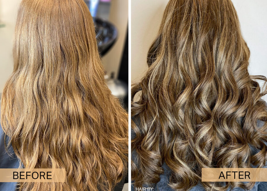 Before and After Sweet Multidimensional Caramel Highlights