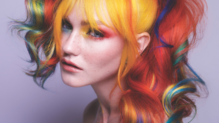 Model with different VIVIDS hair color image by @blushandmane
