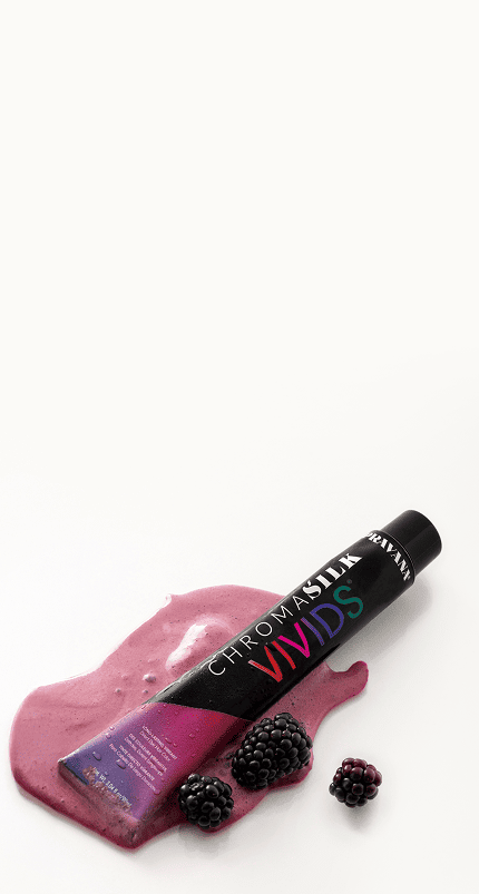 Pink scattered paint with ChromaSilk VIVIDS Original tube on top